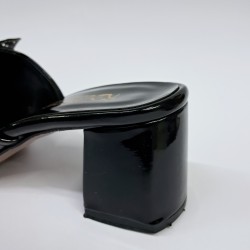 New Collection kelebek detaylı kadın topuklu terlik siyah