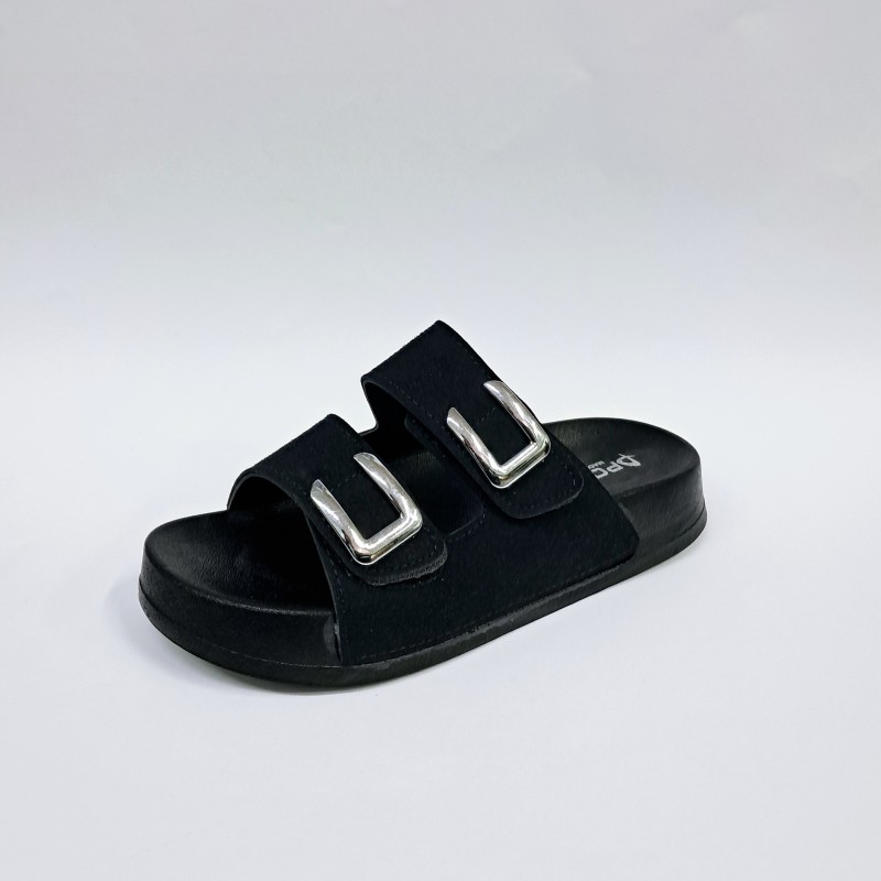 Polen cırtlı kadın terlik siyah