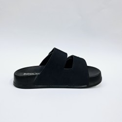 Polen cırtlı kadın terlik siyah