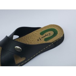 Elegance Ortopedik çapraz kadın terlik siyah