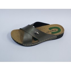 Elegance Ortopedik çapraz kadın terlik antrasit