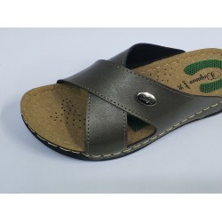 Elegance Ortopedik çapraz kadın terlik antrasit