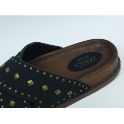 Apella troya çapraz Ortopedik kadın terlik siyah