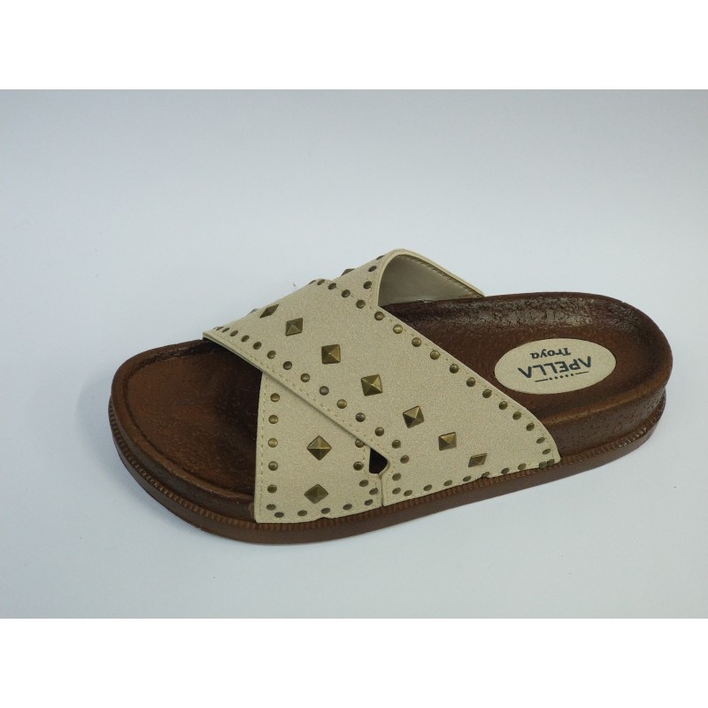 Apella troya çapraz Ortopedik kadın terlik krem