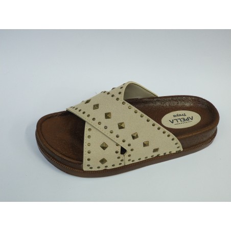 Apella troya çapraz Ortopedik kadın terlik krem