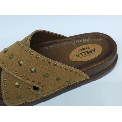 Apella troya çapraz Ortopedik kadın terlik taba