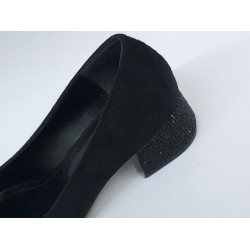 Paris burun ve Topuk kısmı gold detaylı Topuklu ayakkabı siyah