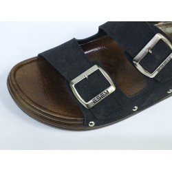 Esem Ortopedik çift tokalı erkek terlik siyah