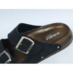 Esem Ortopedik çift tokalı erkek terlik siyah