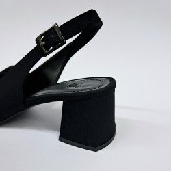 Paris kelebek taş detaylı arkası açık kadın topuklu ayakkabı siyah