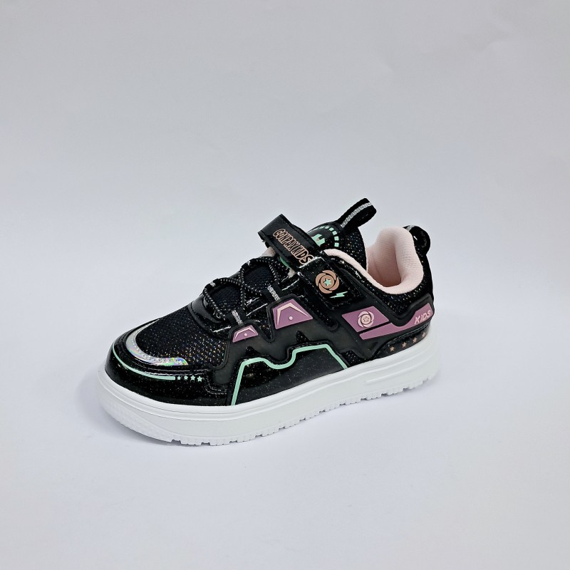 Conpax cırtlı kız çocuk spor ayakkabı siyah