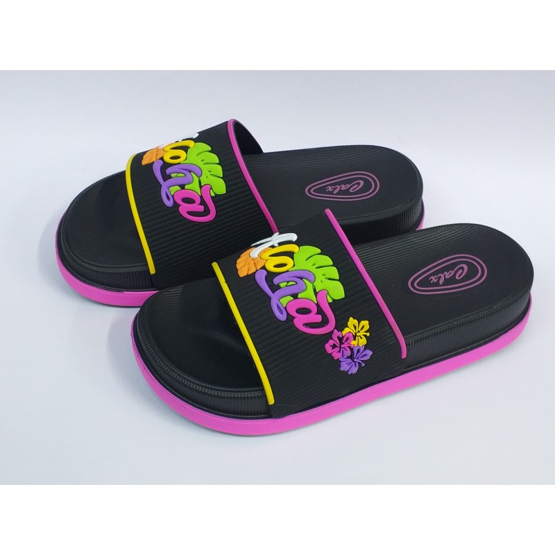 Calx suya dayanıklı kadın terlik siyah