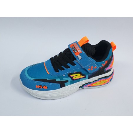 Wısco Ortopedik cırtlı erkek çocuk spor ayakkabı fosforlu turkuaz