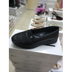 Wanetti Ortopedik fermuar detaylı anne ayakkabı siyah