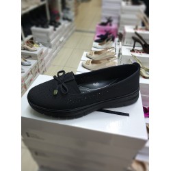 Wanetti Ortopedik fiyonk detaylı anne ayakkabı siyah