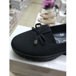 Wanetti Ortopedik fiyonk detaylı anne ayakkabı siyah