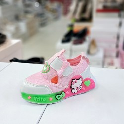 Picasso Kids cırtlı Hello Kitty desenli kız bebek ayakkabı pembe