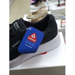 Letoon Ortopedik Bağcıklı unisex spor ayakkabı siyah