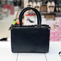 ÇÇS kabartma desenli zincirli kadın kol çantası siyah