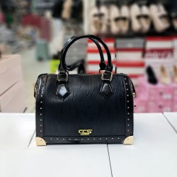 ÇÇS gold detaylı dalga desenli kadın kol çantası siyah