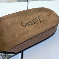 Pienn mantar taban taş detaylı kadın terlik füme