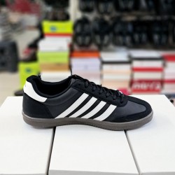 Letoon ortopedik bağcıklı süet detaylı erkek spor ayakkabı siyah-beyaz