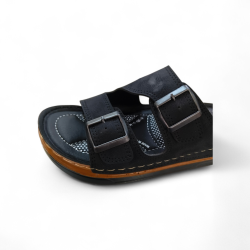 Foxter ortopedik çift tokalı erkek terlik siyah