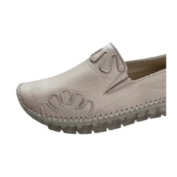 Kınacı hakiki deri ortopedik kadın ayakkabı bej