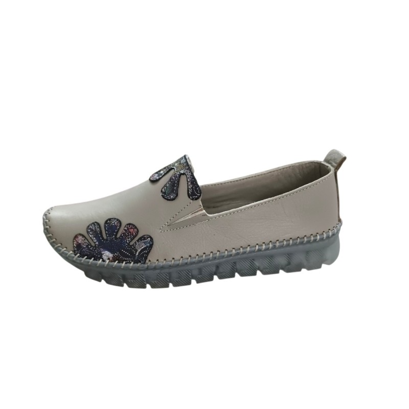 Kınacı hakiki deri ortopedik kadın ayakkabı gri