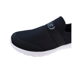 Black sea ortopedik bağcıksız erkek ayakkabı Beyaz taban siyah