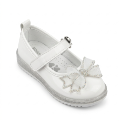 Minimoccs ışıklı kurdele detaylı kız çocuk ayakkabı Beyaz