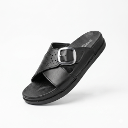 Elegance ortopedik tokalı kadın terlik siyah