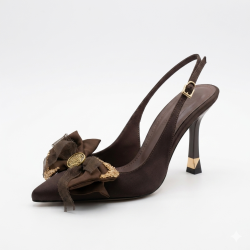 Paris kurdele detaylı ortopedik arkası açık kadın ayakkabı kahverengi