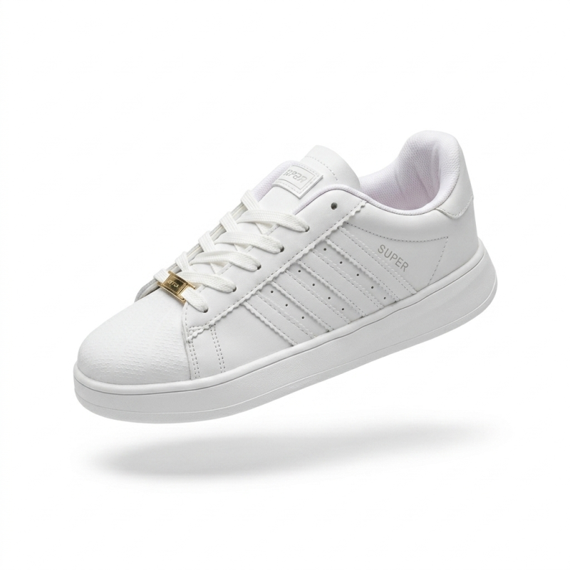 Wipper ortopedik kadın spor ayakkabı bağcık detaylı beyaz