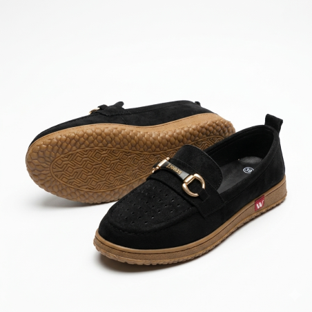 Wanetti ortopedik 4 nokta kadın ayakkabı süet siyah