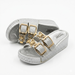 Nerissa ortopedik dolgu topuk kız çocuk terlik gümüş