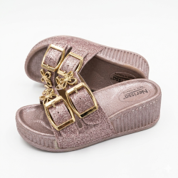 Nerissa ortopedik dolgu topuk kız çocuk terlik pudra