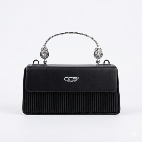 Ççs gümüş kulp detaylı kadın çanta siyah