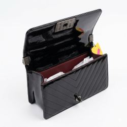 Ççs rugan zincir askılı kadın kol çantası siyah