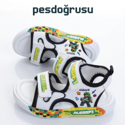 Prokids ortopedik cırtlı erkek çocuk sandalet ayakkabı beyaz