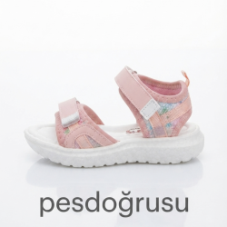 Şirin genç ortopedik çift cırtlı kız çocuk sandalet pembe