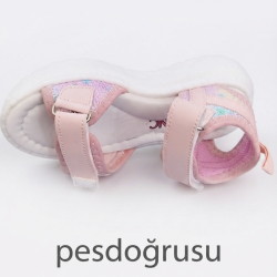 Şirin genç ortopedik çift cırtlı kız çocuk sandalet pembe