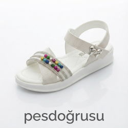 Barbies ortopedik kız çocuk sandalet ayakkabı beyaz