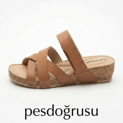 Muya hush Puppies erraza hakiki deri cırtlı kadın terlik taba
