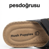 Muya hush Puppies erraza hakiki deri cırtlı kadın terlik siyah