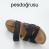 Muya hush Puppies erraza hakiki deri cırtlı kadın terlik siyah