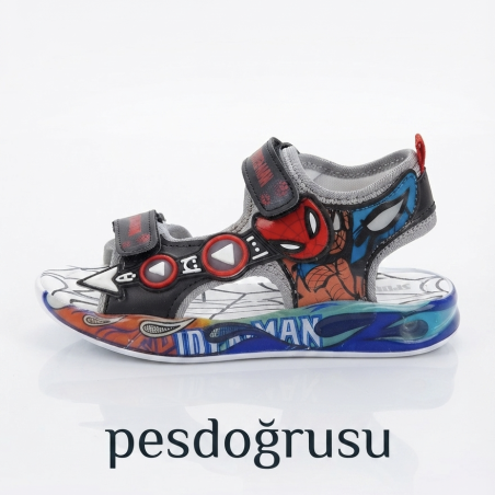 m sport Spiderman desenli erkek çocuk sandalet siyah