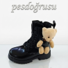Twingo ortopedik ayıcık detaylı kız çocuk botu rugan siyah