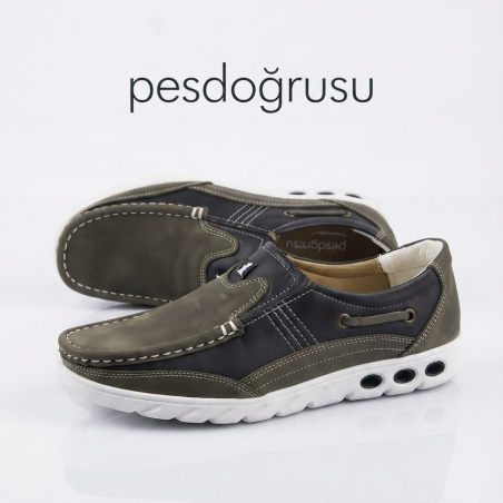 Master shoes deri yazlık erkek ayakkabı yeşil