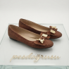 Sanfa ayıcık toka detaylı kadın babet ayakkabı kahverengi